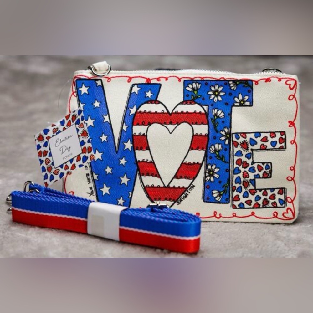 Brighton red white and blue pouch
